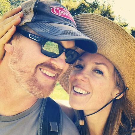 Kurt Braunohler with his wife, Lauren Cook